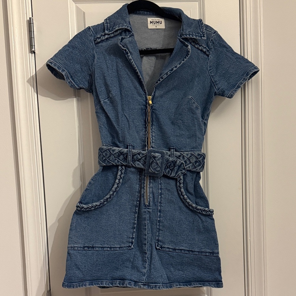 Show Me Your MuMu Blue Denim Mini Dress